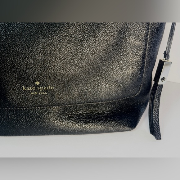 Kate Spade New York Black Pebbled Soft Leather Satchel Crossbody Bag Purse - Picture 3 of 11